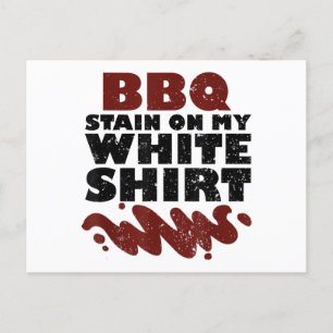 BBQ Stain på min vita Helg Vykort