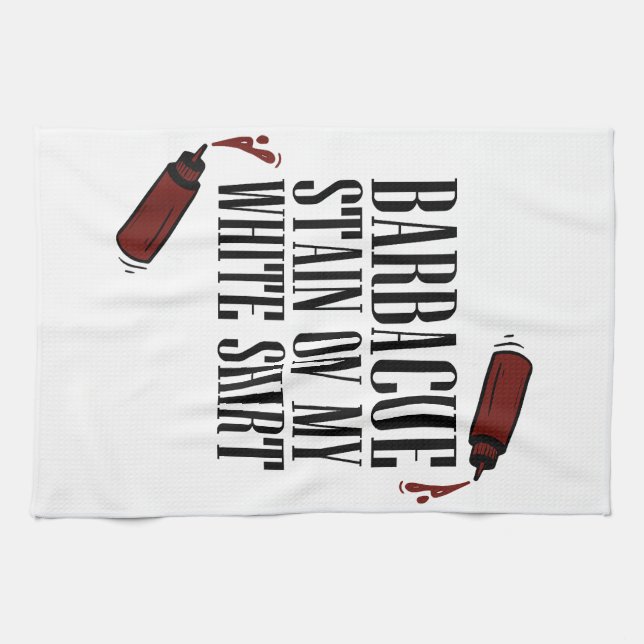 BBQ Stain på min vita Kökshandduk (Horisontell)