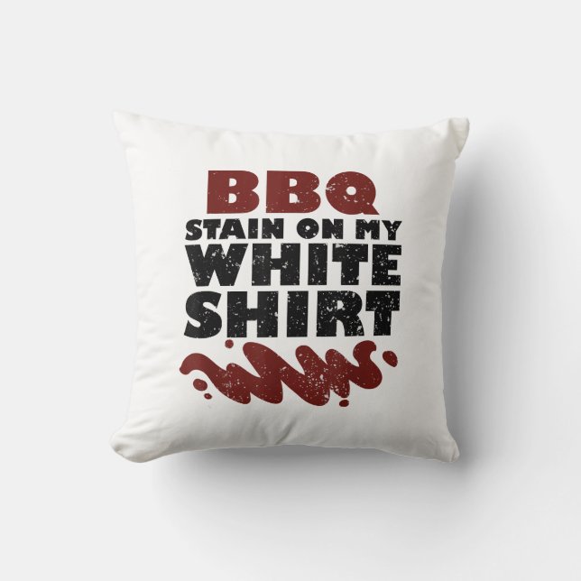 BBQ Stain på min vita Kudde (Framsida)