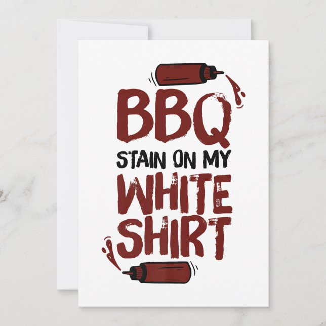 BBQ Stain på min vita premium Inbjudningar (Framsida)