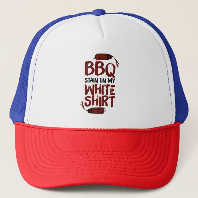 BBQ Stain på min vita premium Keps (Framsida)