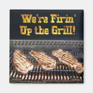 BBQ Steaks på Grill Magnet