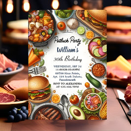 Bbq Taco Chef Soppa Potluck Party 30års födelsedag Inbjudningar