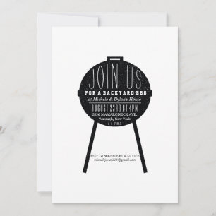 BBQ-text med inbjudan till Blanket-tema med Red Ch