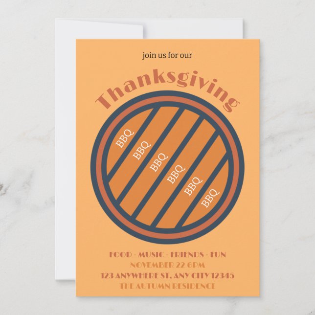 BBQ Thanksgiving-inbjudan Inbjudningar (Framsida)