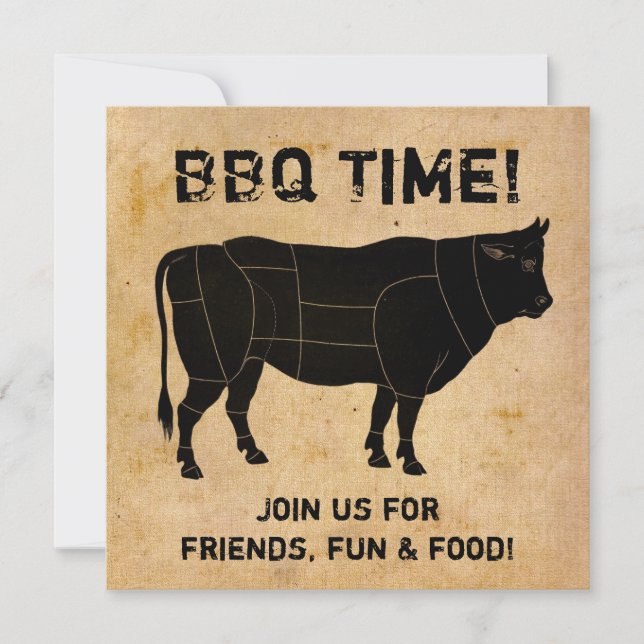 BBQ-tid! (papprare nödläge) Inbjudningar (Framsida)