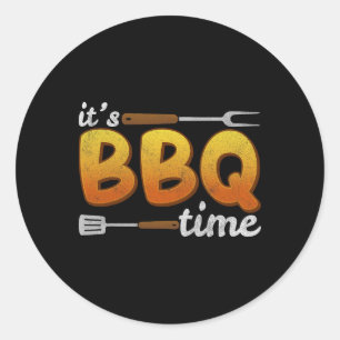 Bbq Time Grilling Bbq Älskare Kött Smoker Manar W Runt Klistermärke