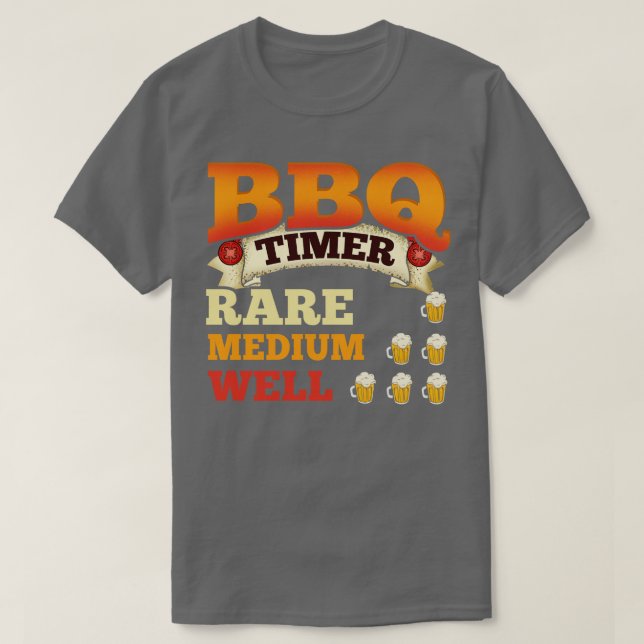 BBQ Timer Barbecue Beer Drinking Grilling T Shirt (Design framsida)