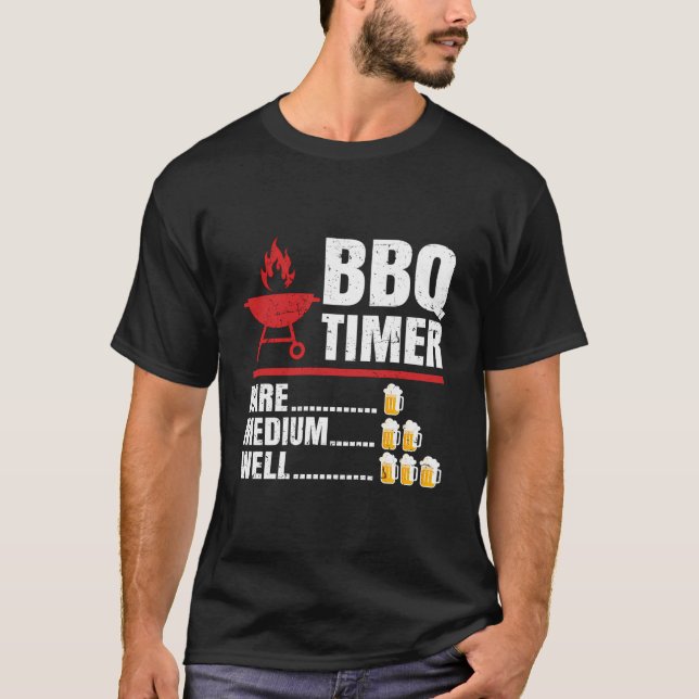 Bbq Timer Barbecue Funny Grill Grilling Gift Grill T Shirt (Framsida)
