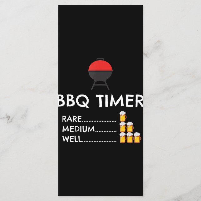 BBQ Timer Barbecue Funny Grill Grilling Gift Meny (Framsida)