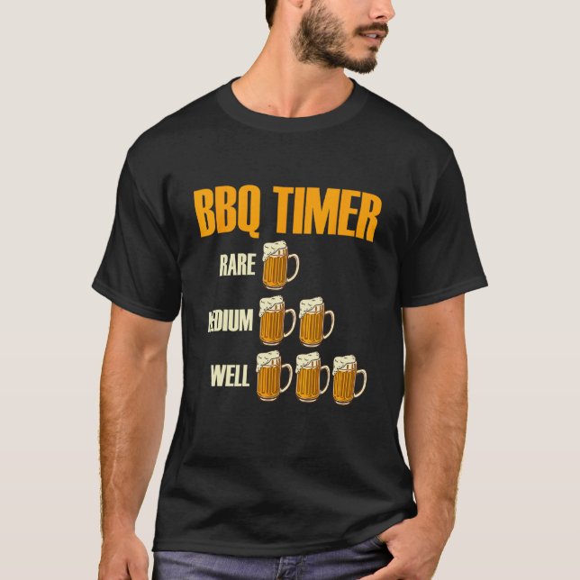 BBQ Timer Barbecue T Shirt (Framsida)