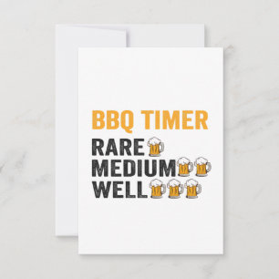 BBQ Timer Beer Drinking Funny Grilling Pappa Gift Tack Kort