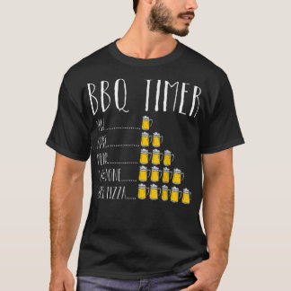 BBQ Timer Beer Drinking Funny Grilling T-Shirt