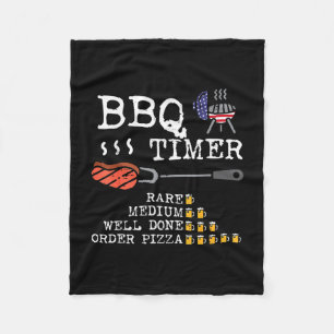 Bbq-timer flagga rolig barbecue grill 4 juli pappa fleecefilt