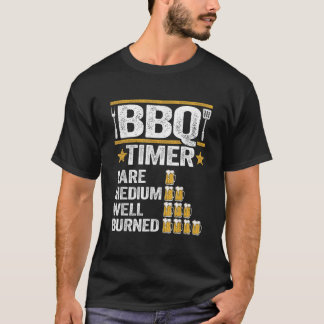 BBQ Timer Grilling Barbecue Smoking Kött Funny Gri T Shirt