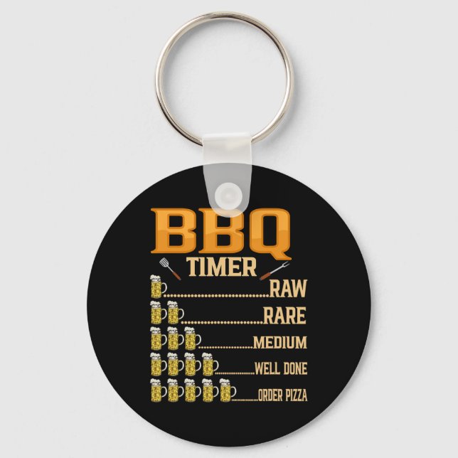 Bbq Timer Raw Sällsynt Medium well Klart Grill Äls Nyckelring (Framsida)