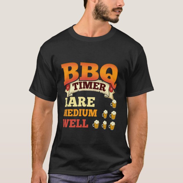 BBQ-timer - Rolig BBQ Röker Barbecue Grillning Män T Shirt (Framsida)