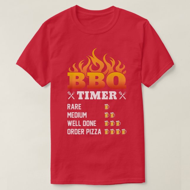 BBQ Timer Sällsynt Medium well-Ready Order Pizza G T Shirt (Design framsida)