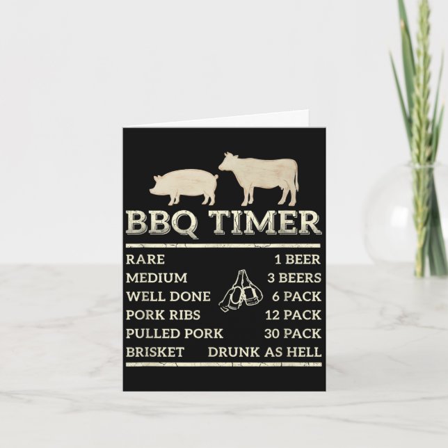 BBQ-timer till pappa fars dag födelsedagsfest kul  Kort (Framsida)