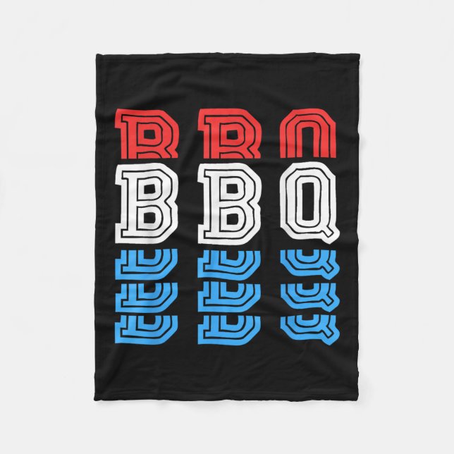 Bbq Us Flagga Barbecue Grilling Fars dag Memorial Fleecefilt (Framsidan)