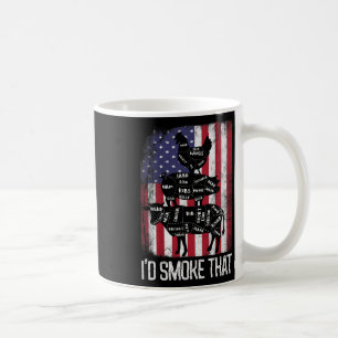 Bbq USA flagga, jag skulle röka köttet från Gris-k Kaffemugg