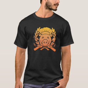 Bbq-vapensköld - solnedgången bleknar den mörka tee shirt