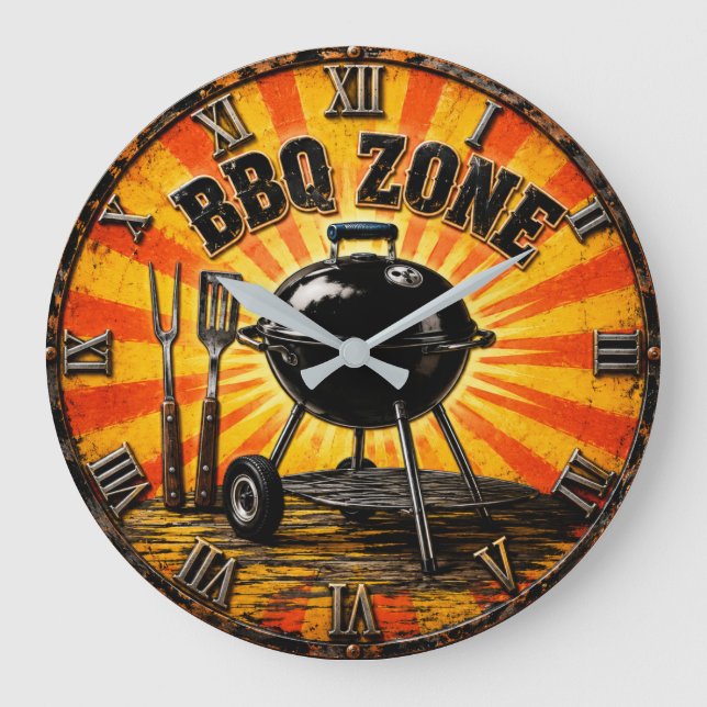 BBQ Zone Grill Master Outdoor Kitchen & Man Cave  Stor Klocka (Framsida)