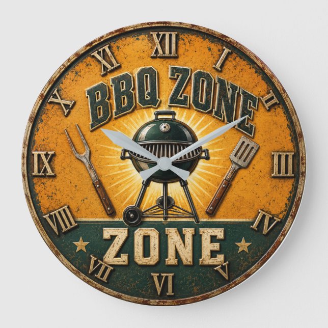 BBQ Zone Rustic Grill Master Outdoor Kitchen Stor Klocka (Framsida)