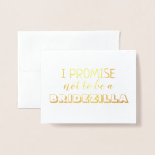 BBRIDEZILLA Funny Bridesmaid eller Maid of honor Folierat Kort