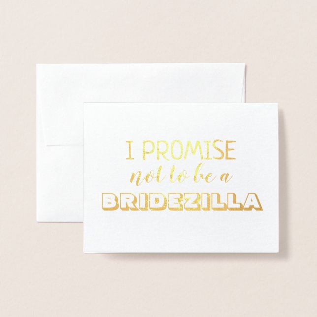 BBRIDEZILLA | Funny Bridesmaid eller Maid of honor Folierat Kort (Framsida med kuvert)