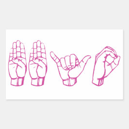 BBYO ASL REKTANGULÄRT KLISTERMÄRKE