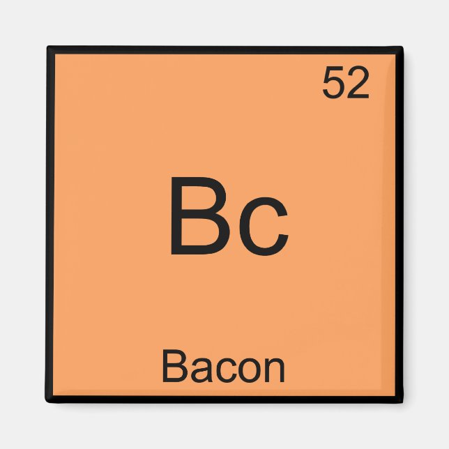 Bc - Bacon Roligt Element Kemi Meme T-Shirt Magnet (Framsidan)