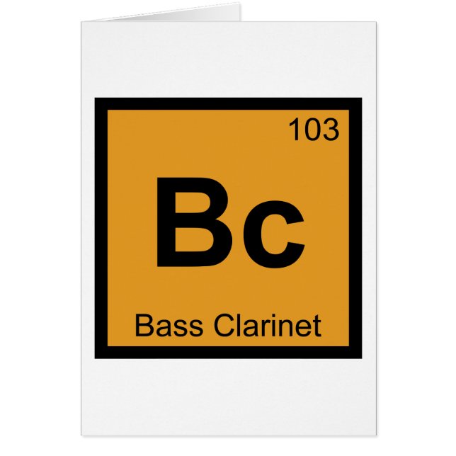 Bc - Basklarinettmusik Kemins periodiska system Hälsningskort (Framsidan)