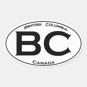 BC (British Columbia) Oval Logotyp Ovalt Klistermärke