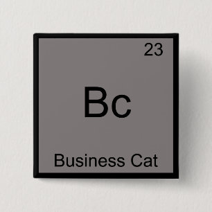 Bc - Business Cat Rolig Kemisk Element Symbol Knapp