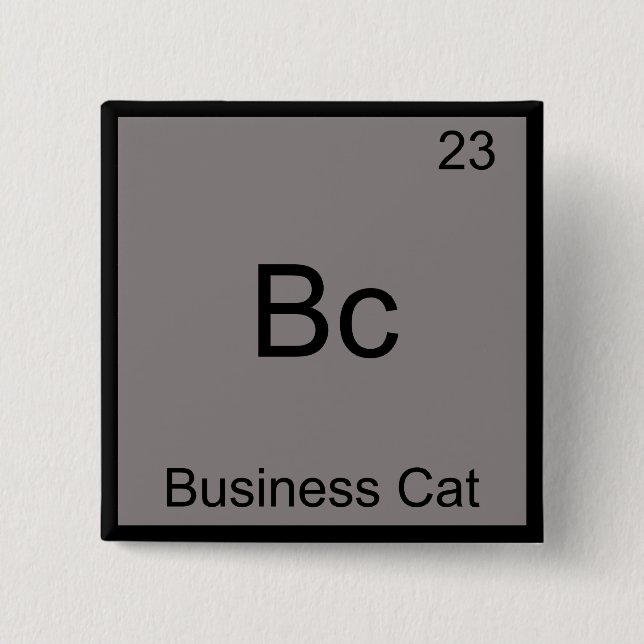 Bc - Business Cat Rolig Kemisk Element Symbol Knapp (Framsida)