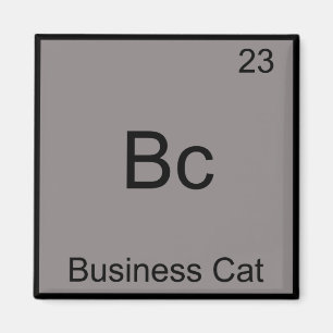 Bc - Business Cat Roligt Kemiskt Elemente Symbol Magnet
