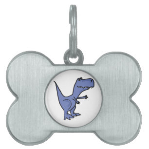 BC- Funny T-Rex Dinosaur Hund Pet Tag eller Keycha Namnbricka Husdjur