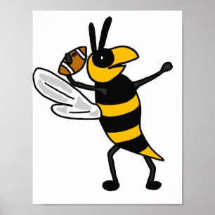 BC- gult jackabi som kastar fotbollaffischen Poster