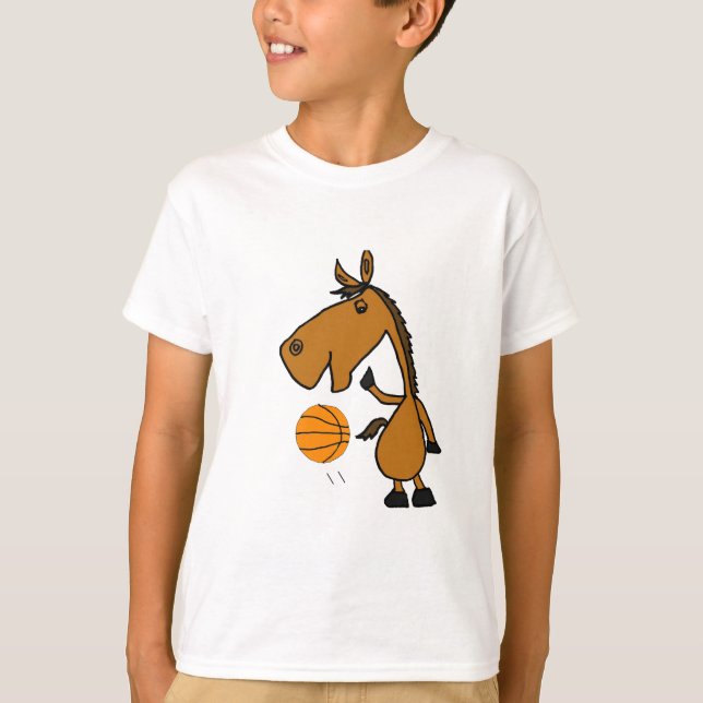 BC- häst som leker basketskjortan T-shirt (Framsida)