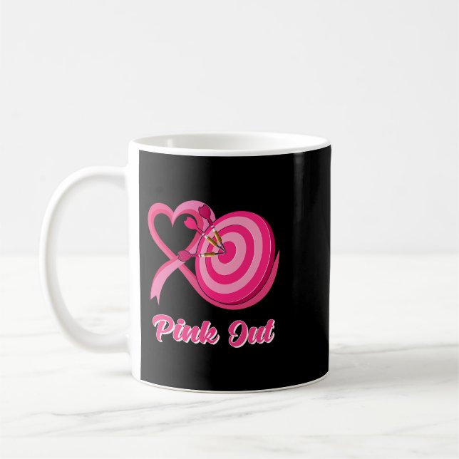 BC Leopard Rosa Out Darts Tackle Breast Cancer Awa Kaffemugg (Vänster)
