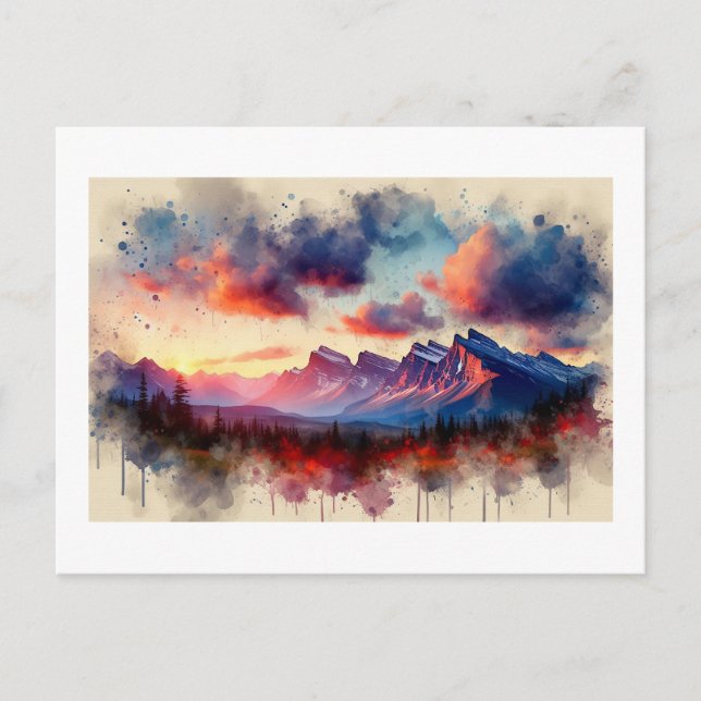 BC Rockies Sunset,  Vykort (Framsida)