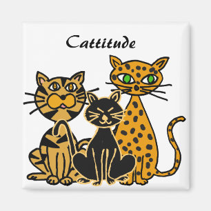 BC- rolig kattCattitude magnet