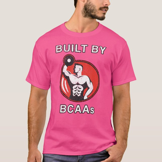 BCAA Byggt av Gren chain Amino Acids Bodybuild din T Shirt (Framsida)