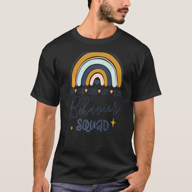 Bcba Boho Rainbow Rbt Aba Applied Behavior Squad T Shirt (Framsida)