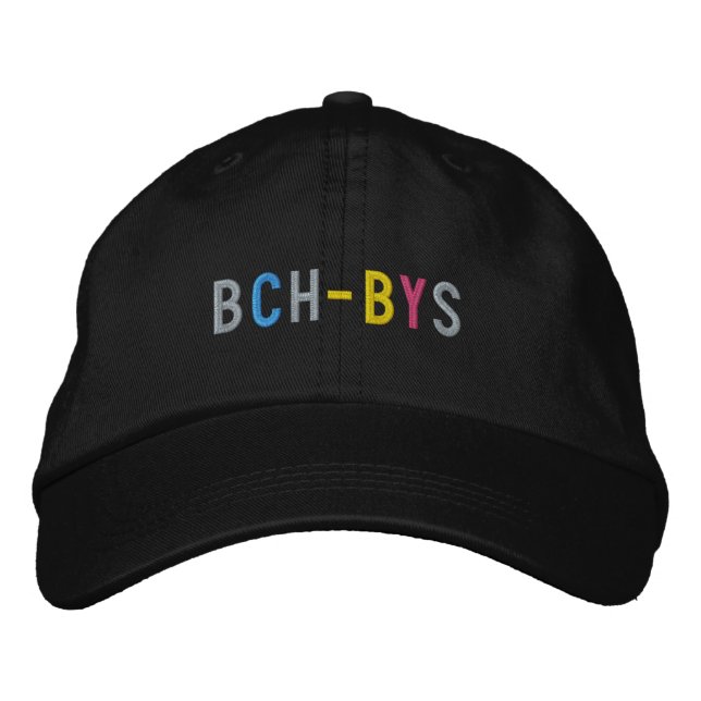 BCH - BYS-lock (svart med regnbåge) Broderad Keps (Framsida)