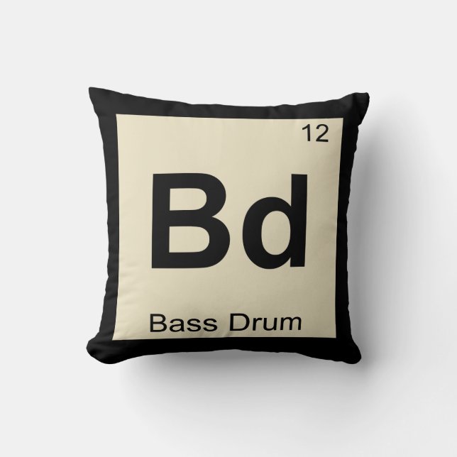 Bd - Basstrummeljud Kemi Periodiska Systemet Kudde (Framsida)