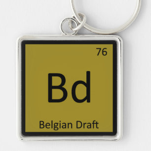 Bd - Belgisk Draft Rolig Kemielement T-Shirt Fyrkantig Silverfärgad Nyckelring