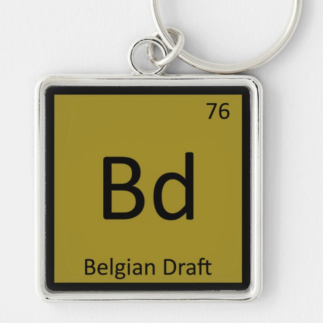 Bd - Belgisk Draft Rolig Kemielement T-Shirt Fyrkantig Silverfärgad Nyckelring (Framsidan)