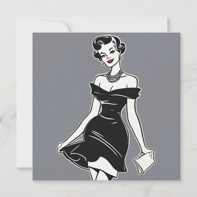 BD Black Beauty Card: Effortless Sophisticiting Inbjudningar (Framsida)